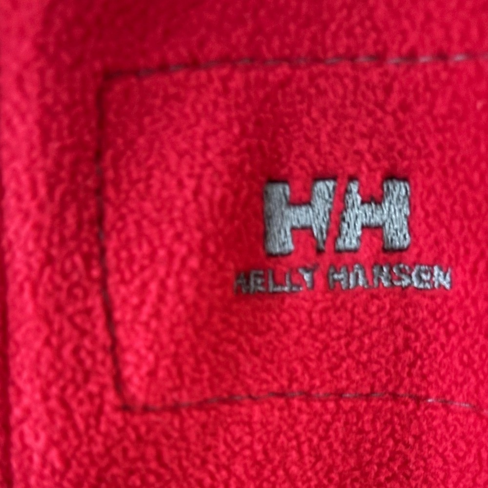 Helly Hansen Mens XL Red Fleece Full Zip Jacket Mock Neck‎ Logo Outdoor Hiking - Picture 3 of 10